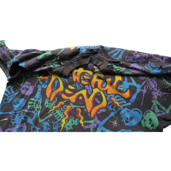 Vintage 90s Grateful Dead All Over Print Skeleton Dead Space T Shirt XL - Picture 4 of 8